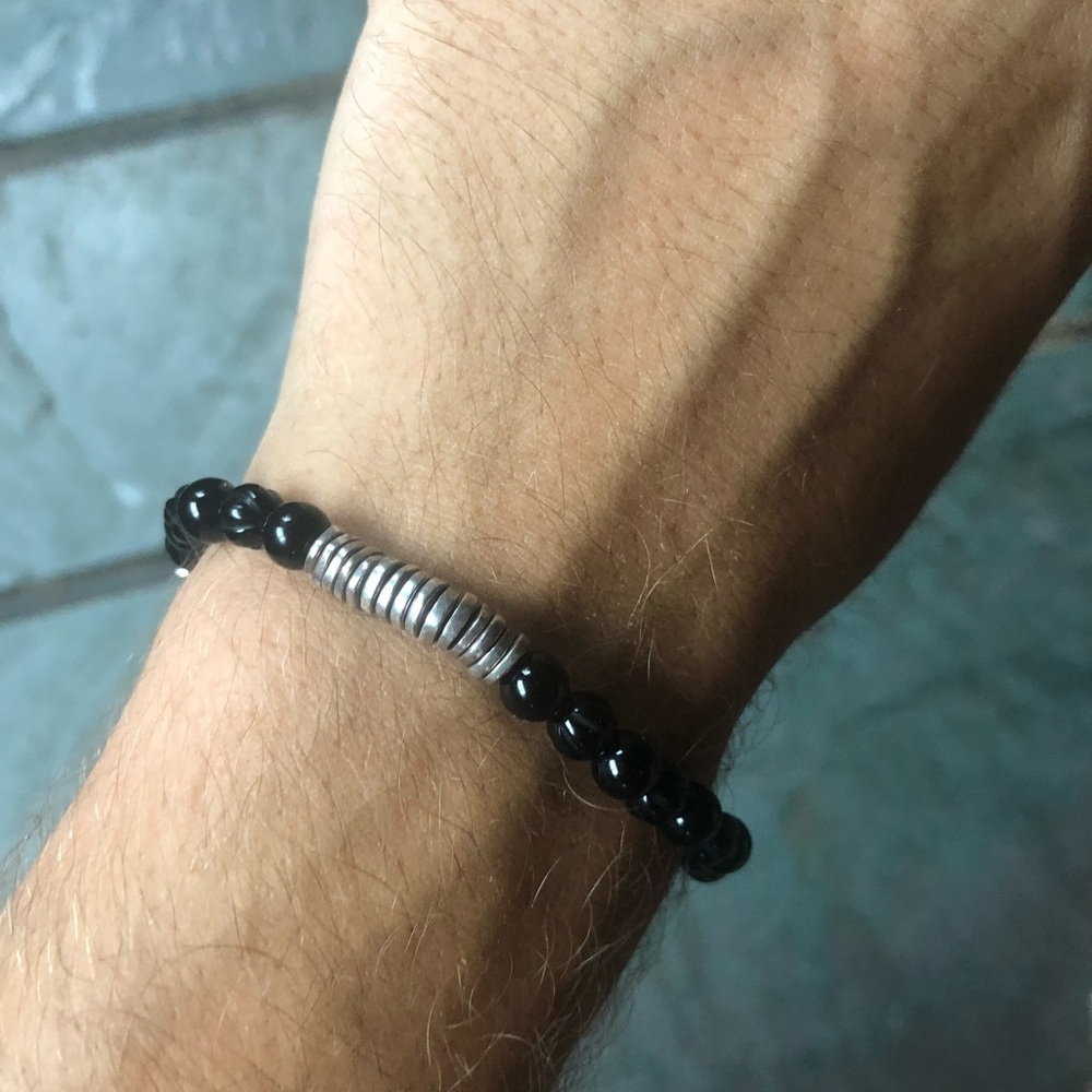 Tateossian semi precious sterling  beaded bracelet